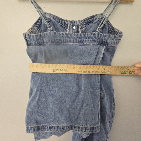 Forever 21 Denim Loose Wide Leg Overalls Jumpsuit Stretch Women's Size S - Picture 11 of 12